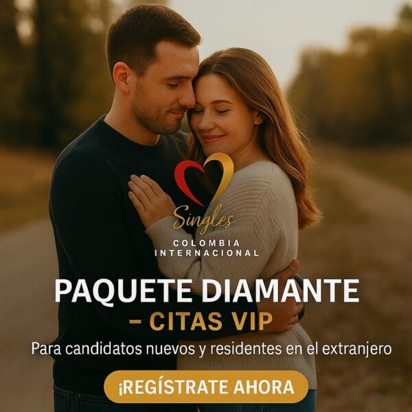 💎Paquete Diamante – Citas VIP Internacional (Para candidatos nuevos y residentes fuera de Colombia / extranjeros)